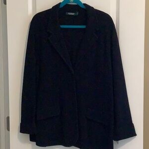 Ralph Lauren Black Blazer with Lapels and Smooth Fabric